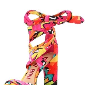 Gianni Bini Pink and Yellow High Heeled Sandals